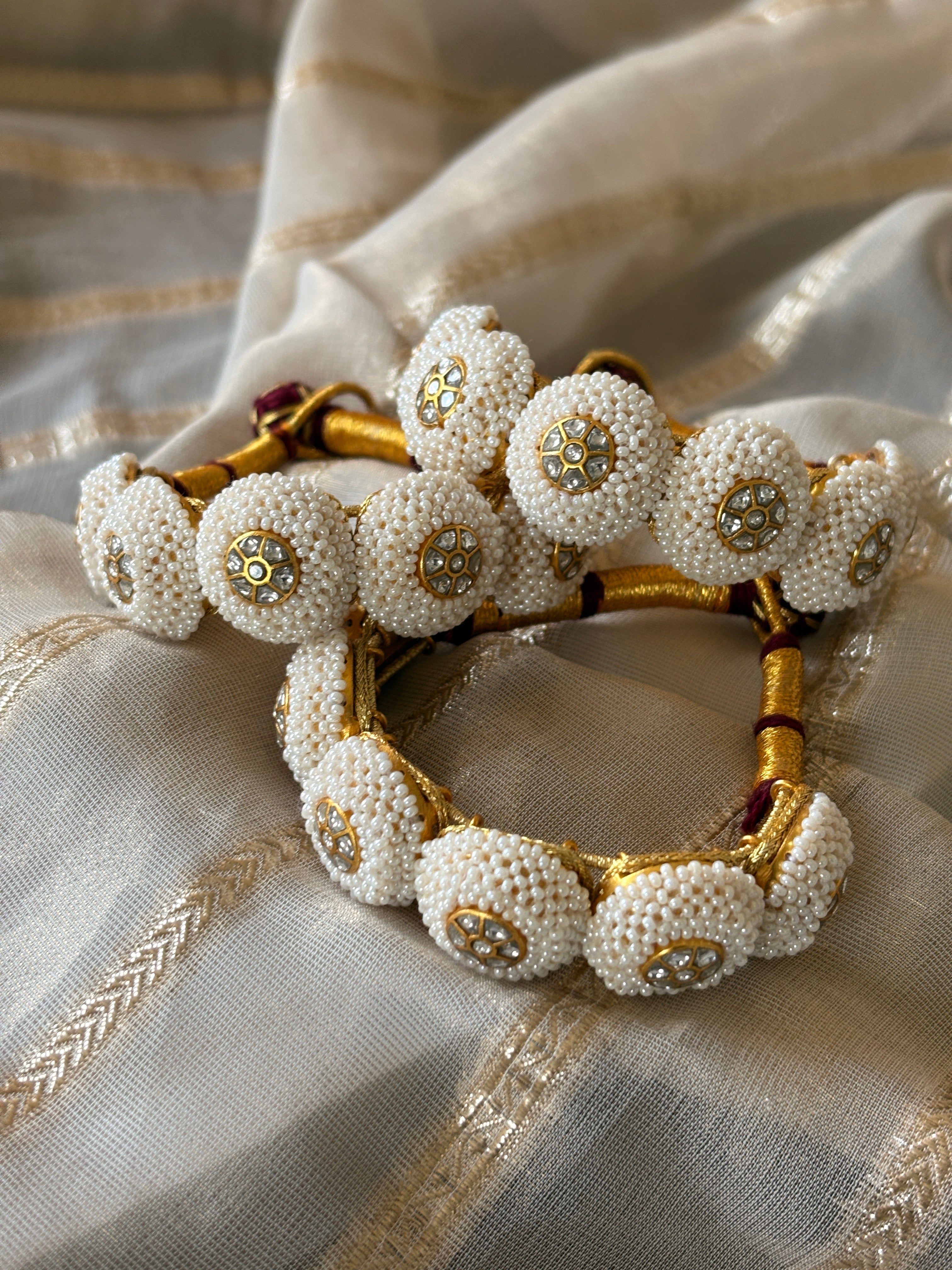 Silver Gajra Pauchi Single Kada